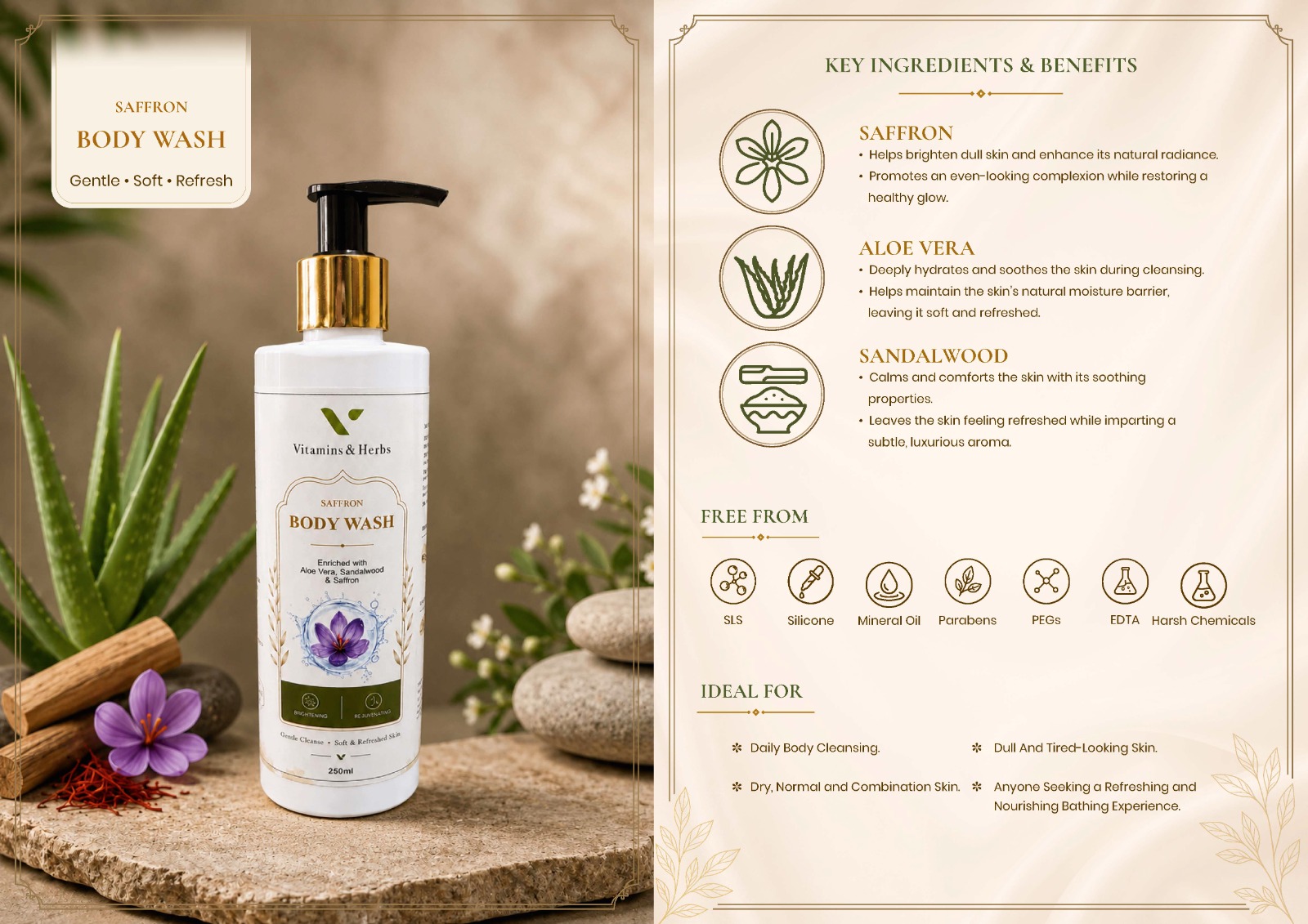 Saffron Body Wash pack, body care - Vitamins & Herbs
